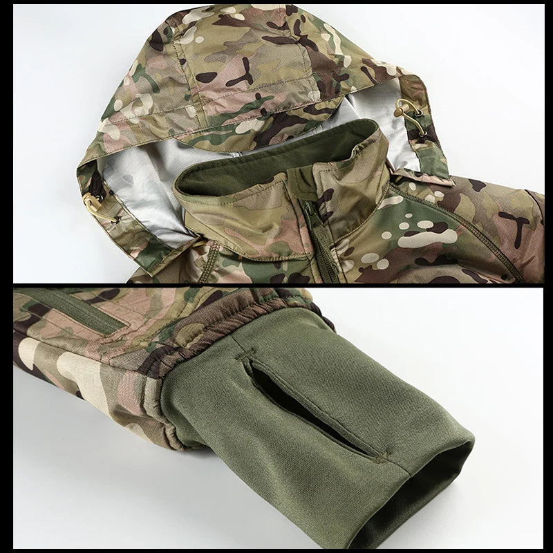 MEGE Men's Waterproof Military Tactical Jacket Men Warm Windbreaker Bomber Jacket Camouflage Hooded Coat US Army chaqueta hombre