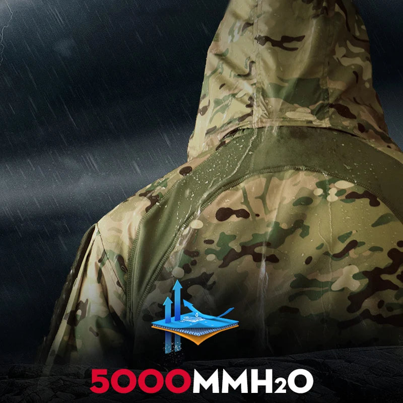 MEGE Men's Waterproof Military Tactical Jacket Men Warm Windbreaker Bomber Jacket Camouflage Hooded Coat US Army chaqueta hombre