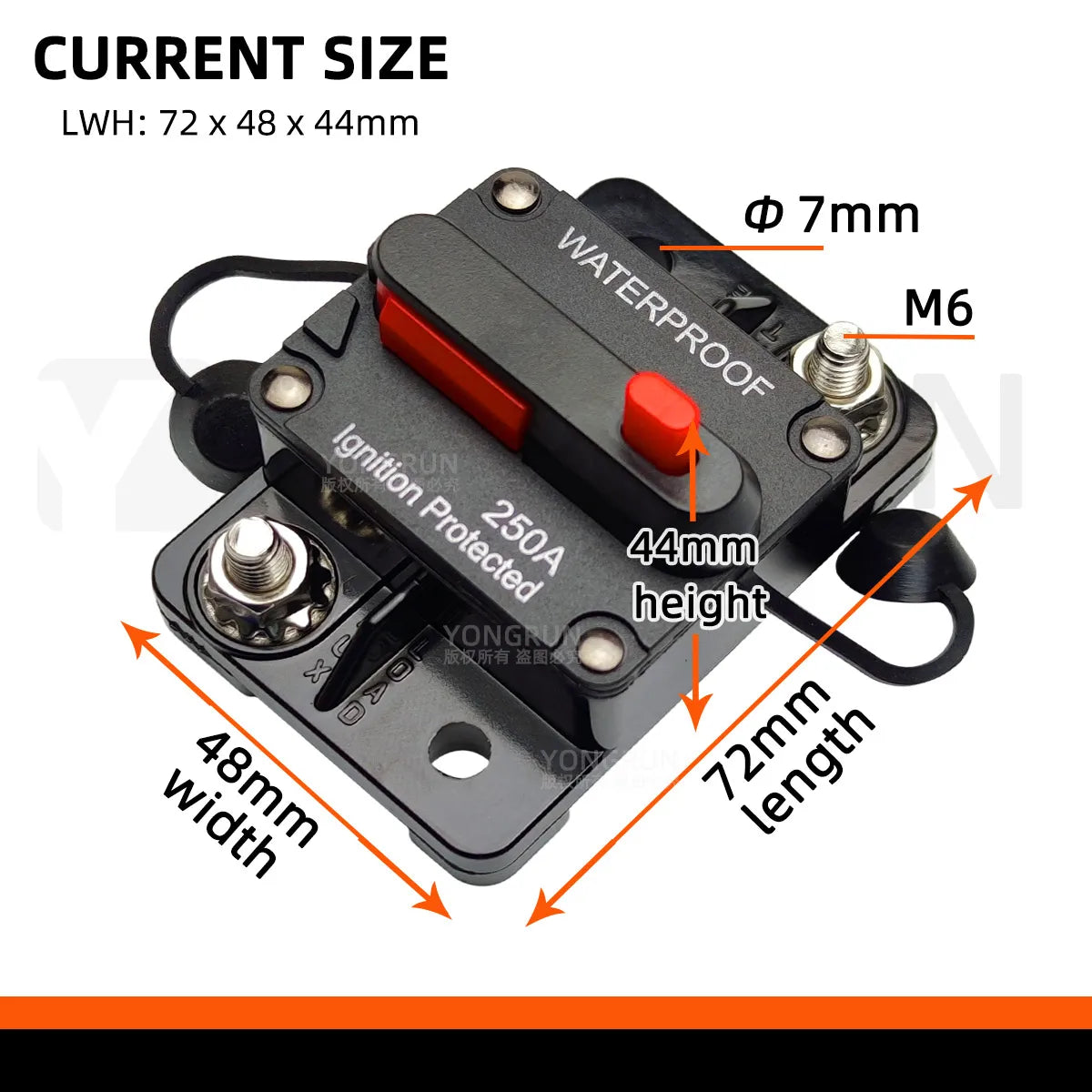 30A to 300A Circuit Breaker with Manual Reset for Car Audio System Waterproof Marine Circuit Breaker Reset Fuse 12V- 48V DC