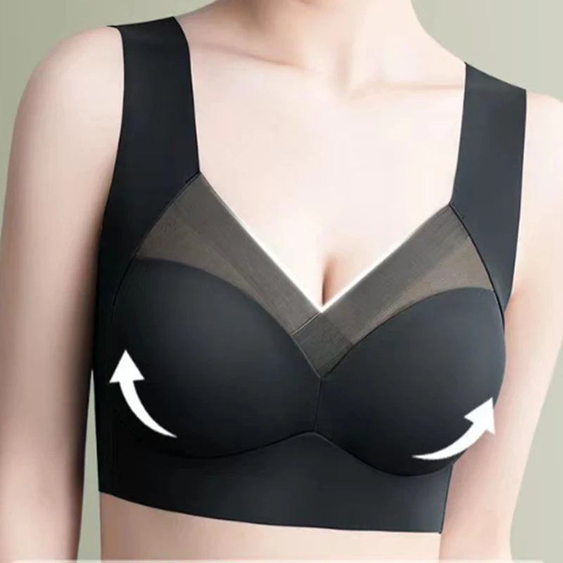 2023 Seamless Women Bras Large Size Sports Tops Support Show Small Comfortable No Steel Ring Underwear Yoga Fitness Sleep Vest