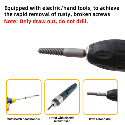 5pcs Hex Screw Extractors Tool Center Drill Bits Guide Set Damaged Bolt Remover Removal Tools Speed Easy Out Set Power Tool [PTO]