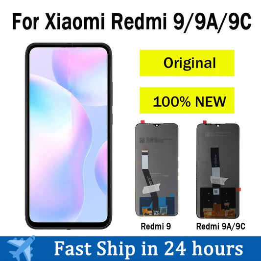 100% NEW Original For Xiaomi Redmi 9A LCD Display Screen With Frame Touch Screen Assembly For Redmi 9A 9C 9 LCD Display Screen [MOB]