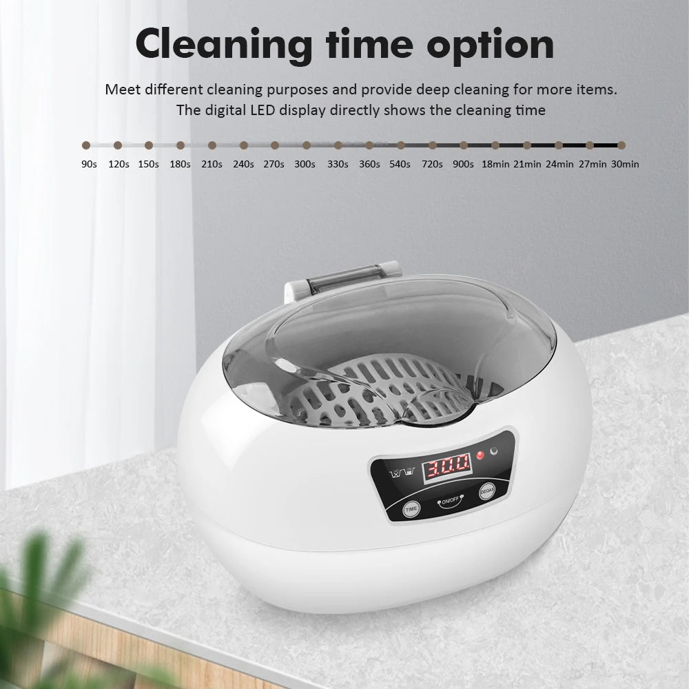 Chovery 600ml Ultrasonic Cleaner Bath Timer for Jewelry Part Glasses Manicure Stones Cutters Dental Razor Brush Ultrasound Sonic [HAP]