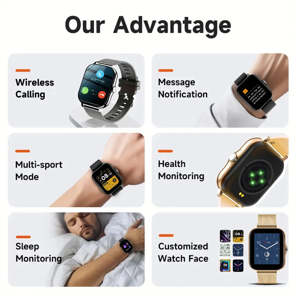 Bluetooth Answer Call Smart Watch Men Touch Call Fitness Tracker Waterproof Smartwatch Women For Android blood oxygen [SWH]