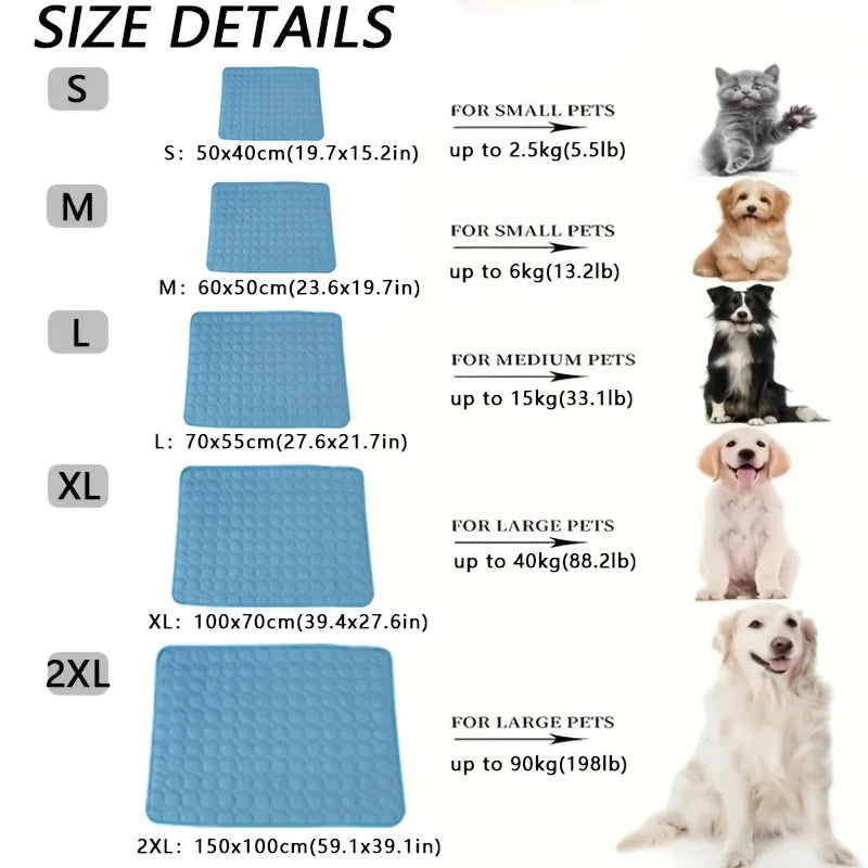 Dog Cooling Mat Summer Pet Cold Bed Extra Large For Small Big Dogs Pet Accessories Cat Durable Blanket Sofa Cat Ice Pad Blanket [PET]