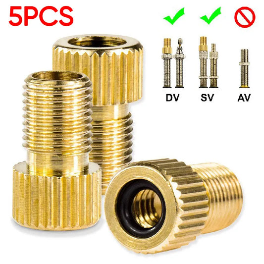 5PC F/V To A/V Valve Adapter Bike Value Converter Presta To Schrader Golden Bike Tire French Valve Adapter Bicycle Accessories [CYC]