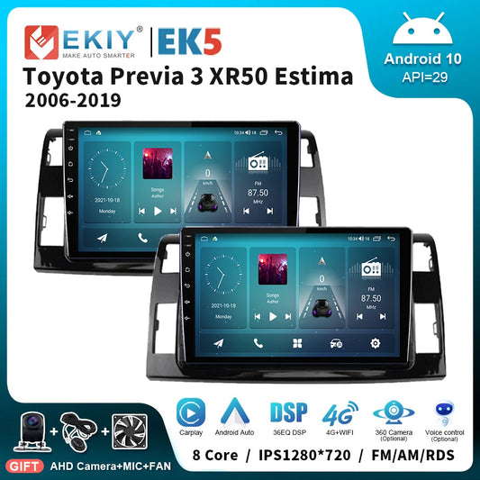 EKIY EK5 Android Auto Car Stereo For Toyota Previa XR50 3 III Estima 2006-2019 AI GPS Multimedia Video Player Carplay Auto radio [CAR]