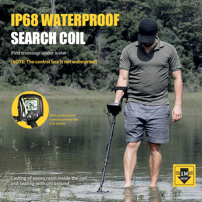 Metal Detector Underground Professional Depth 2.5m Search Finder Gold Detector Treasure Hunter Detecting Pinpointer Waterproof [MTL]