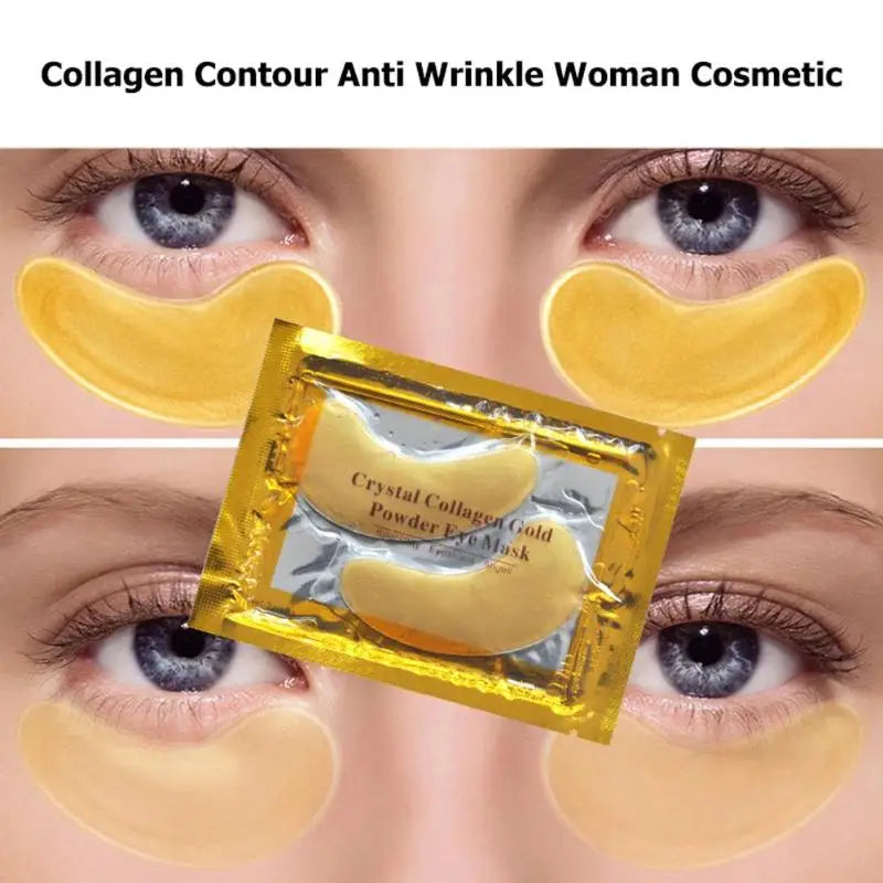 Crystal Collagen Gold Powder Eye Mask Anti-Aging Dark Circles Acne Beauty Patches For Eye Skin Care Korean Cosmetics 30p=15pairs [SKC]