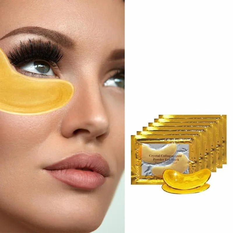 Crystal Collagen Gold Powder Eye Mask Anti-Aging Dark Circles Acne Beauty Patches For Eye Skin Care Korean Cosmetics 30p=15pairs [SKC]