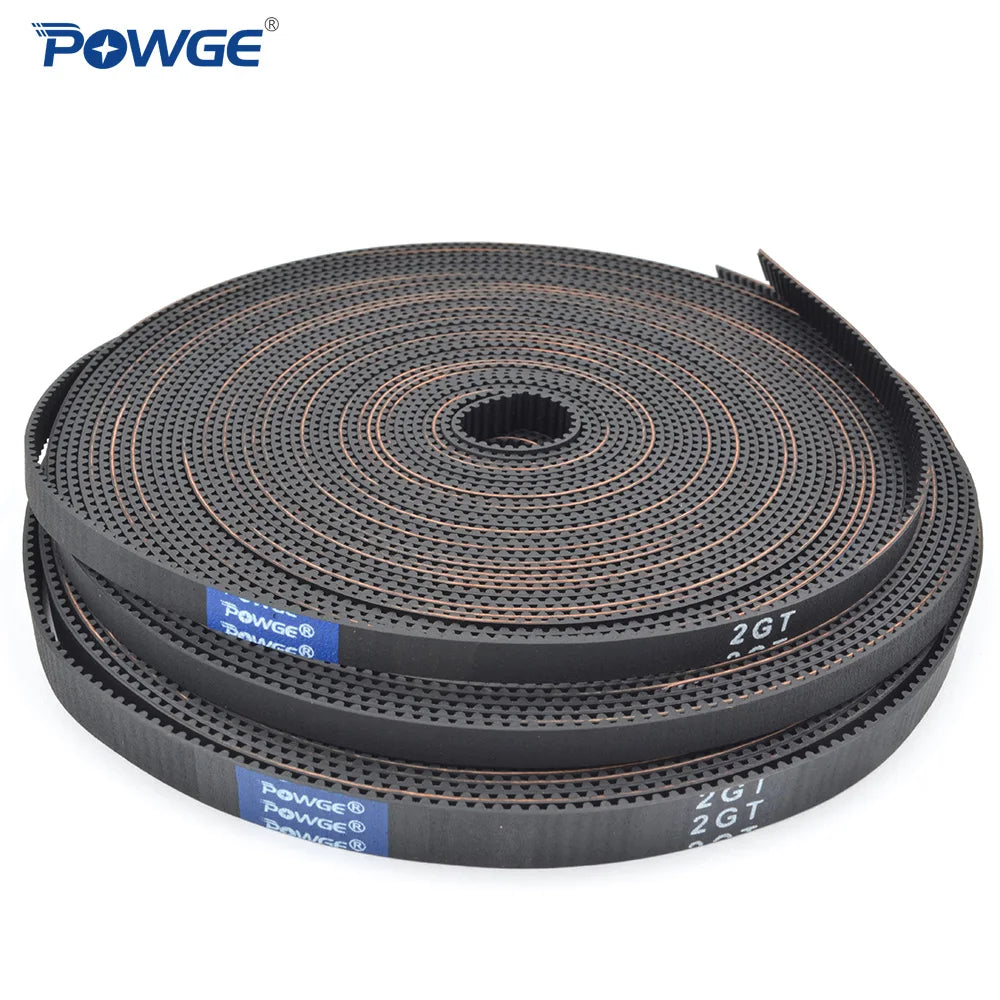 POWGE 2MGT 2M 2GT Open Synchronous Timing belt width 3/6/9/10/15mm Rubber Small Backlash GT2 2GT-3/2GT-6/2GT-9/2GT-15 3D  printer [HOM]