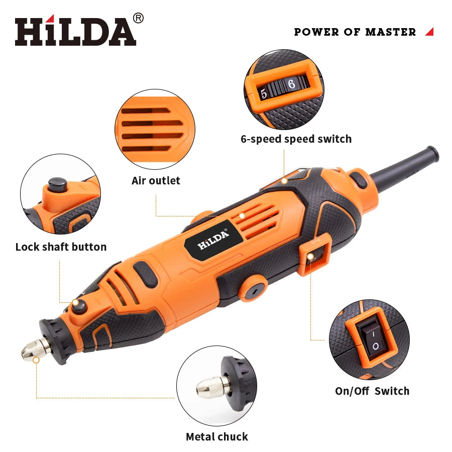 HILDA Electric Drill Grinder Engraving Pen Mini Drill Electric Rotary Tool Grinding Machine Accessories Power Tool [PTO]