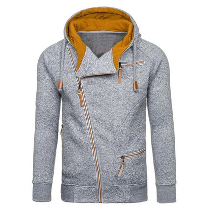 New Hoodie Men 2023 Spring Casual Solid Long Sleeve Mens Hoodies Sweatshirts Slim Zipper Hoody Sweatshirt Men Hooded Streetwear [MEN]