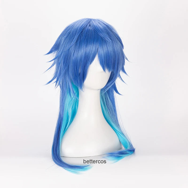 Dramatical Murder DMMD Seragaki Aoba Cosplay Wig Gradient Blue Heat Resistant Synthetic Hair Wig + Wig Cap [COS]