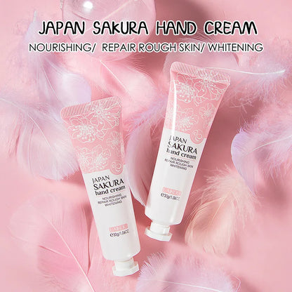 LAIKOU Japan Sakura Hand Cream Moisturizing Anti-chapping Repair Soften Skin Whitening Hand Cream Winter Anti-crack Skin Care [SKC]