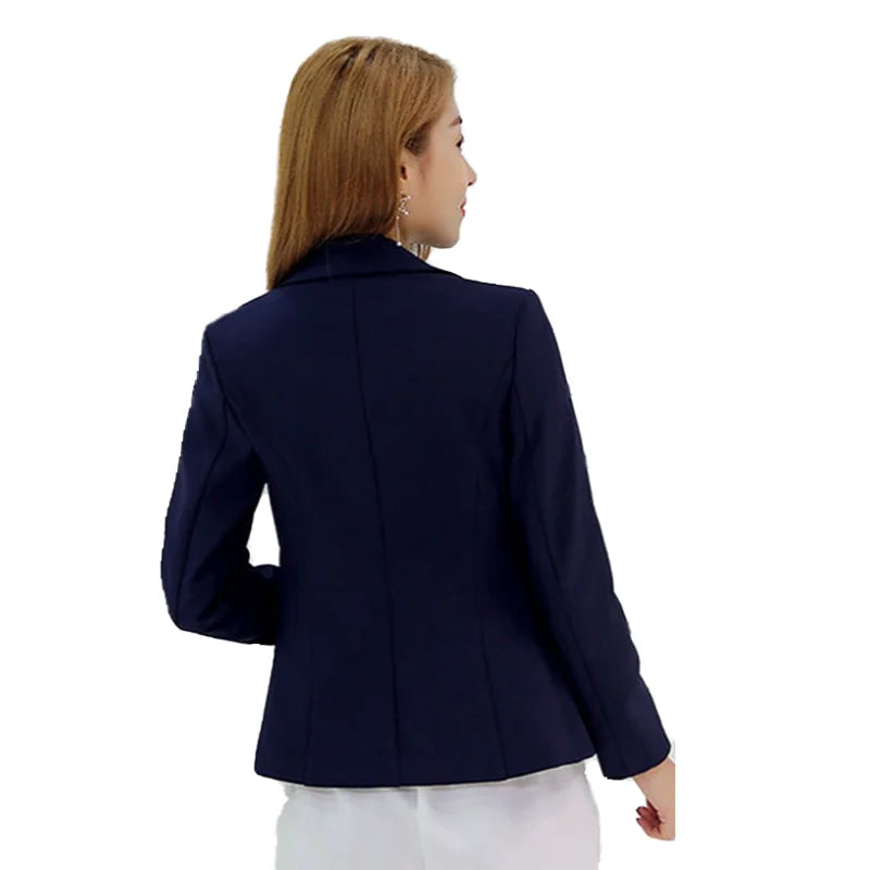 Women's Long Sleeve Top Blazer, Ladies Office Jackets, Slim Blazers, Outerwears Veste Femme Red, Navy Blue, Gray, Short Design [WOM]