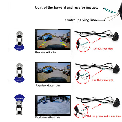 CCD HD 180 Degree Fisheye Lens Car Camera Rear / Front View Wide Angle Black Metal Reversing Backup Camera Night Vision 12V [CAR]