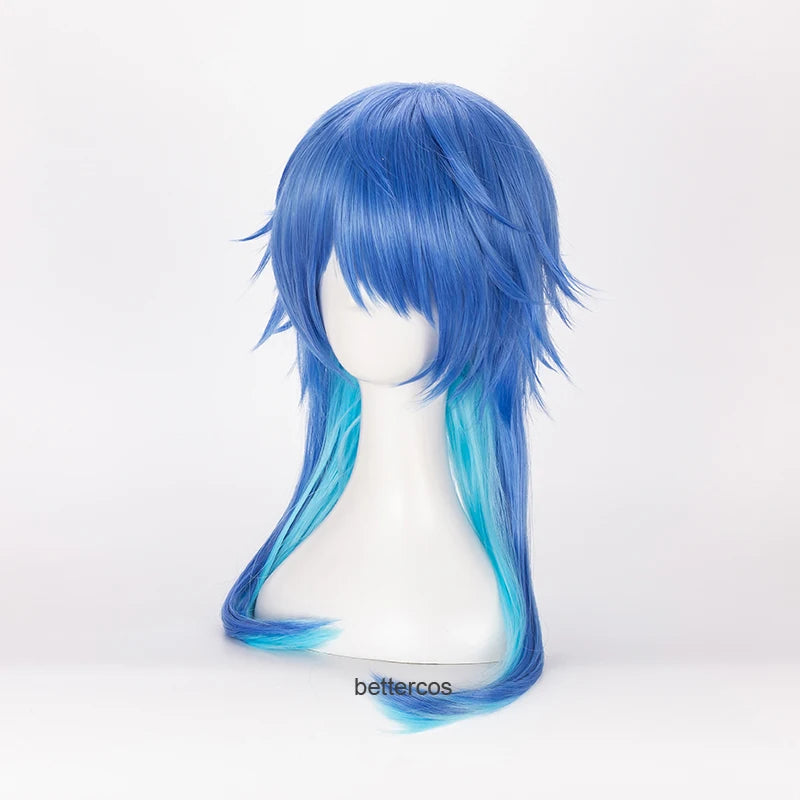 Dramatical Murder DMMD Seragaki Aoba Cosplay Wig Gradient Blue Heat Resistant Synthetic Hair Wig + Wig Cap [COS]