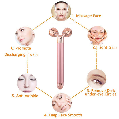 Electric Roller Beauty Bar Vibrating Facial Roller Massager Anti-Wrinkle Skin Care Roller Face Massager Lift Slimming Tool [SKC]