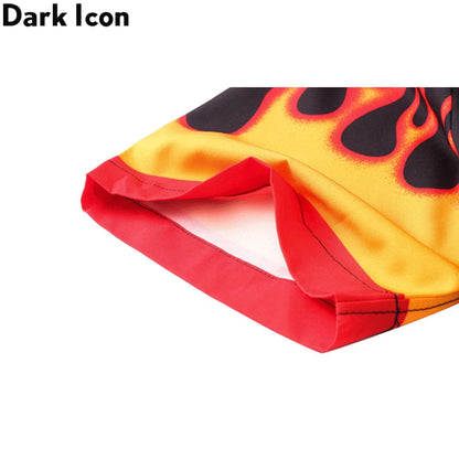 Dark Icon Flame Shirt Men Vintage Street Men's Shirt Summer Hawaiian Shirt Man Clothing [MEN]