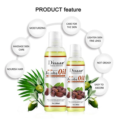 Natural Organic Jojoba Oil Anti Aging Firming Skin Face Oil Moisturizing Relaxing Massage Oil Hair Repair Skin Care Body Oil [SKC]