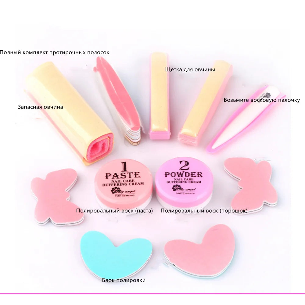 Nail Polish Wax Set High-end Beauty Care Tools SuppliesNail Rubbing Strip/ Wool Brush /Polishing Block/ Nail Polish Ing Wax [BEU]