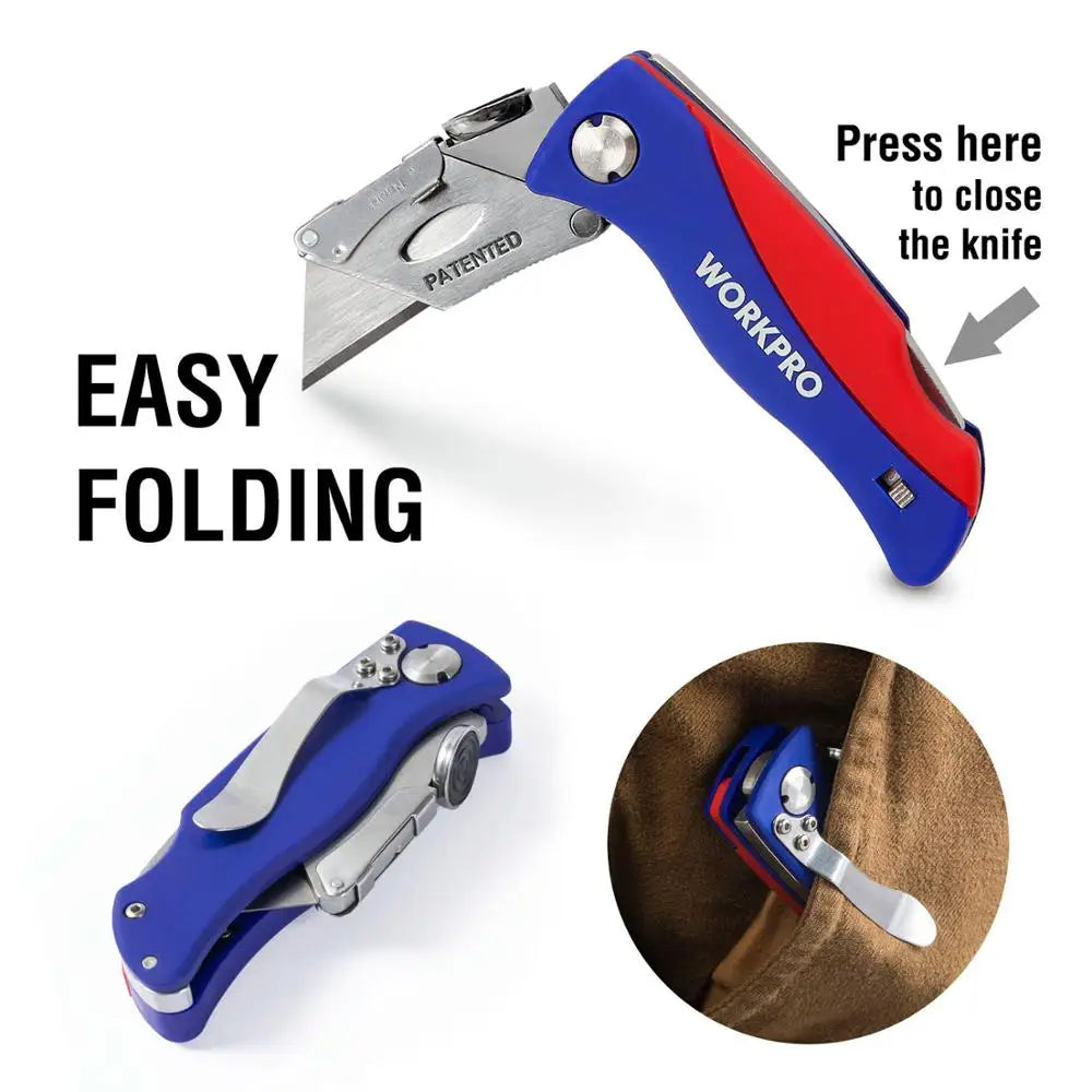 Folding Knife Utility Knife with 5 Blades Multifunction Folding Knife Portable Pocket Knife Paper Cutter DIY Hand Tools [HTO]