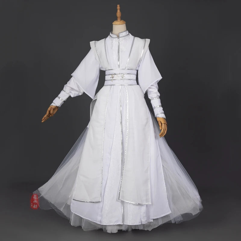 Men Hanfu White Dress Chinese style knight pity Chu Winning cosplay party costume stage performance clothes [COS]