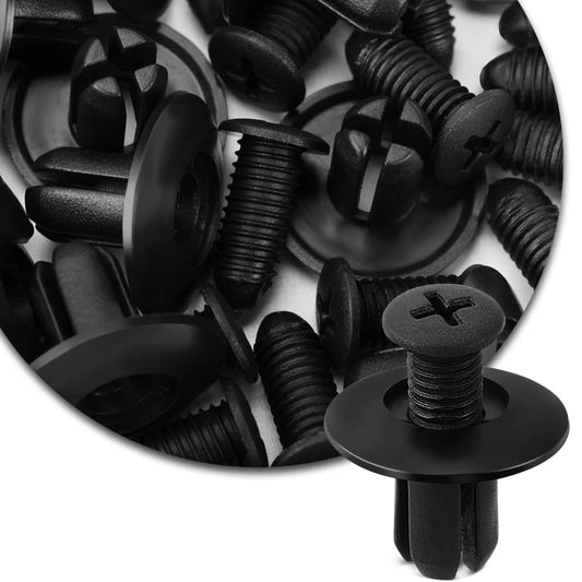 40/20/10pcs Black Universal Car Bumper Fender 8mm Hole Black Plastic Rivets Fasteners Auto Accessories [CAR]