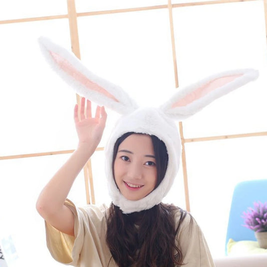 Women Men Funny Plush Ears Hood Hat Cute Rabbit Eastern Cosplay Costume Accessory Headwear Halloween Party Props [COS]