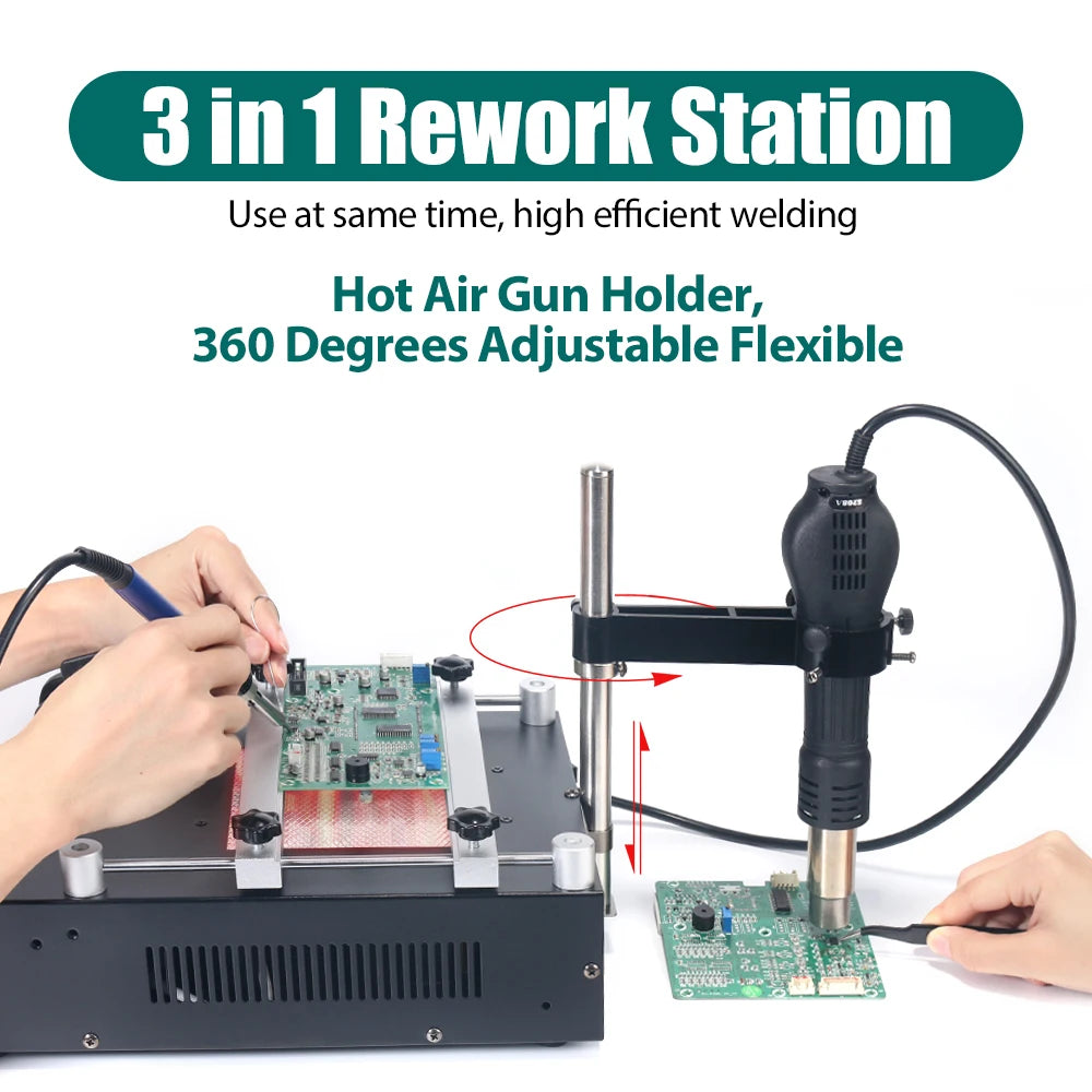 YIHUA 853AAA 1200W Preheating Station PCB Preheater Soldering Station BGA Rework Station Soldering Iron Heat Gun Welding Station [TOL]