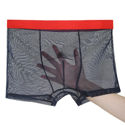 Men's Underwear Mens Ultra-thin Transparent Boxershorts Male Mesh Slips Homme Panties Boxer Shorts Comfortable Men's Underpants [GRM] [UND]