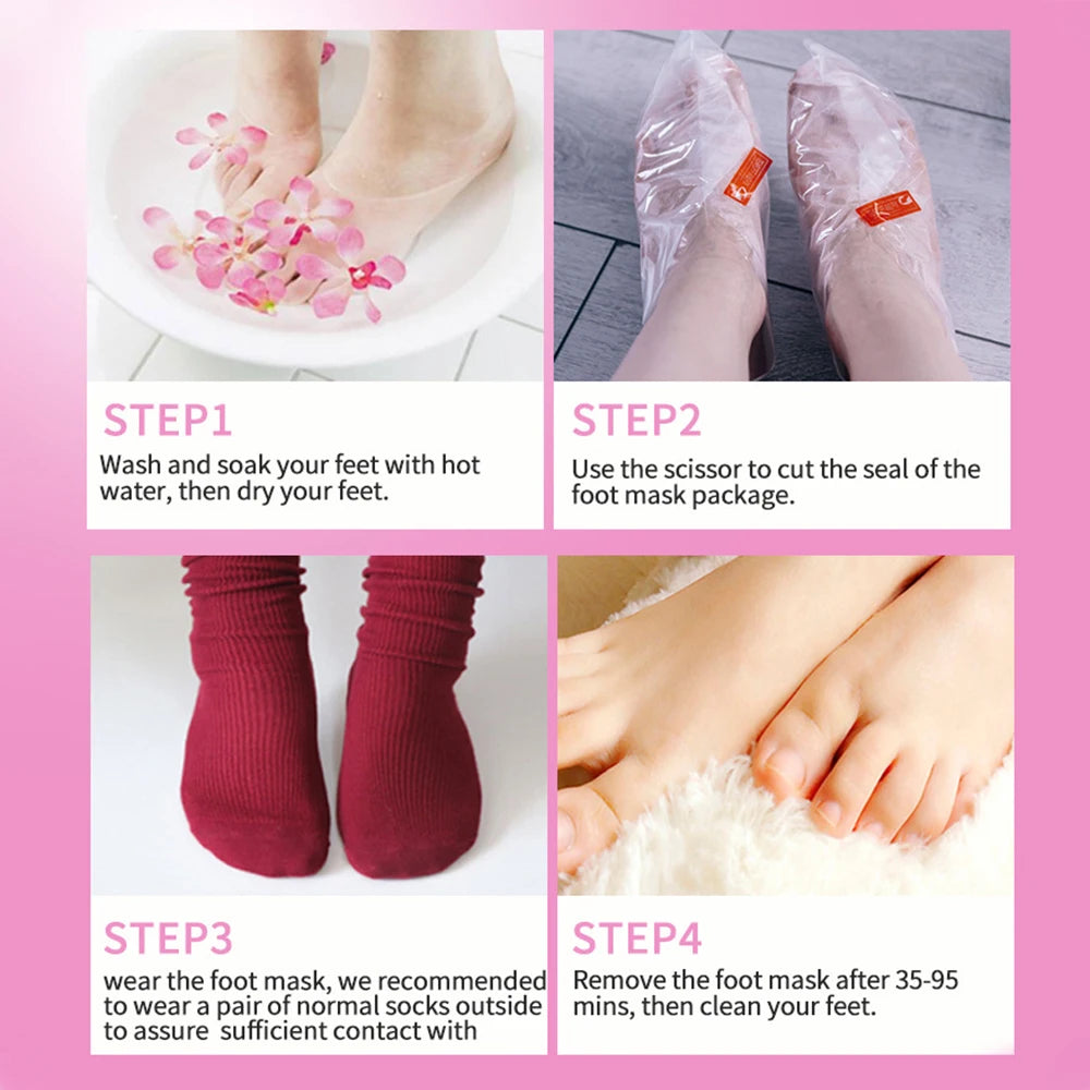 Feet Exfoliating Foot Masks Spa Pedicure Socks Exfoliation Scrub Remove Dead Skin Heels Foot Peeling Anti Cracked Foot Skin Care [SKC]