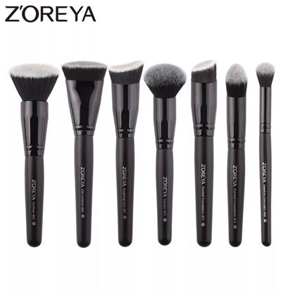 ZOREYA Black Makeup Brushes Set Eye Face Cosmetic Foundation Powder Blush Eyeshadow Kabuki Blending Make up Brush Beauty Tool [CSM]