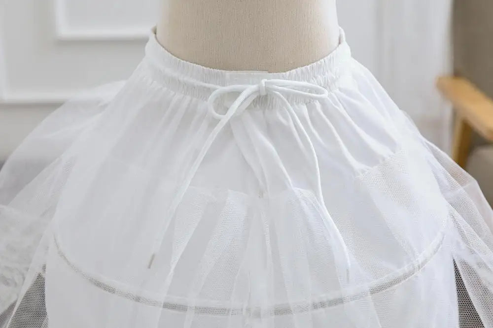 Kids Petticoats for Flower Girls Dresses Little Girls Crinoline 2 Hoop Skirt Petticoat Lolita Skirt Underskirt Vestido De Novia [LOL]