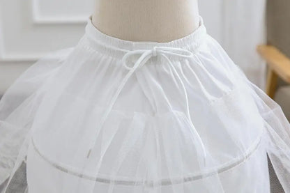 Kids Petticoats for Flower Girls Dresses Little Girls Crinoline 2 Hoop Skirt Petticoat Lolita Skirt Underskirt Vestido De Novia [LOL]