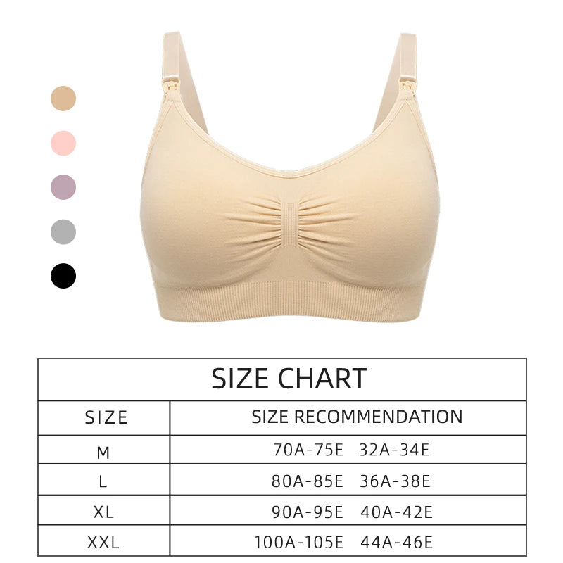 High Quality Plus Size Nursing Bra Breathable Women Breastfeeding Underwear Seamless Maternity Bra Push Up [GRM] [UND]