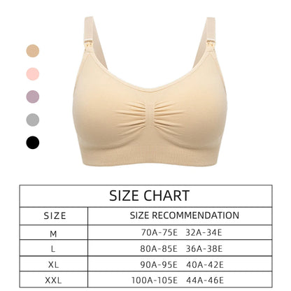 High Quality Plus Size Nursing Bra Breathable Women Breastfeeding Underwear Seamless Maternity Bra Push Up [GRM] [UND]