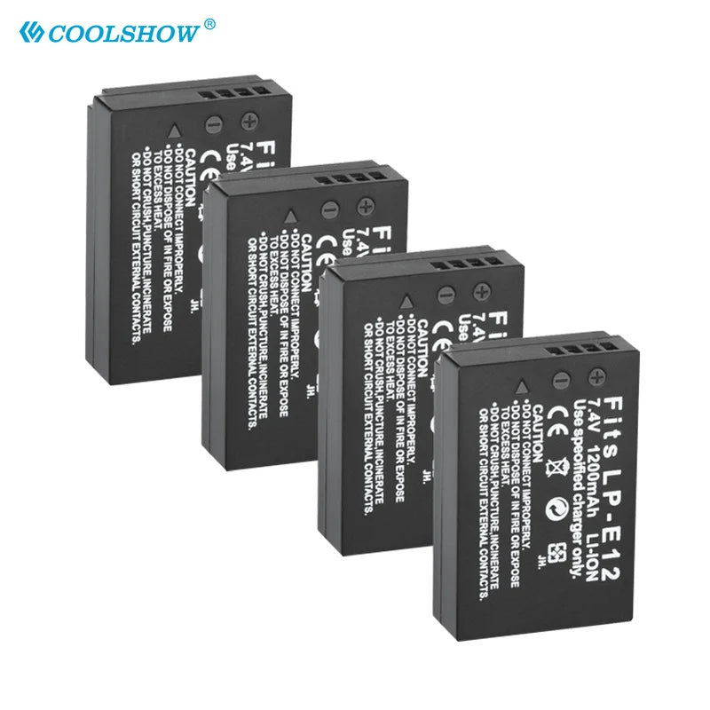 Camera Battery LP-E12 LPE12 LP E12 for Canon Rebel SL1 100D Kiss X7 EOS-M EOS M M2 EOS M10 M50 M100 1200mAh Batteries [BAT]