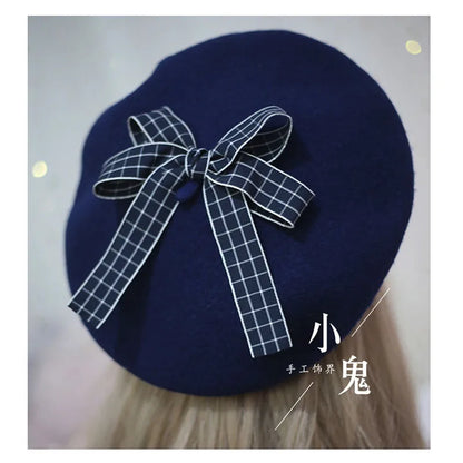 Beret hat lolita girl sweet cute female daisy bow hat [LOL]