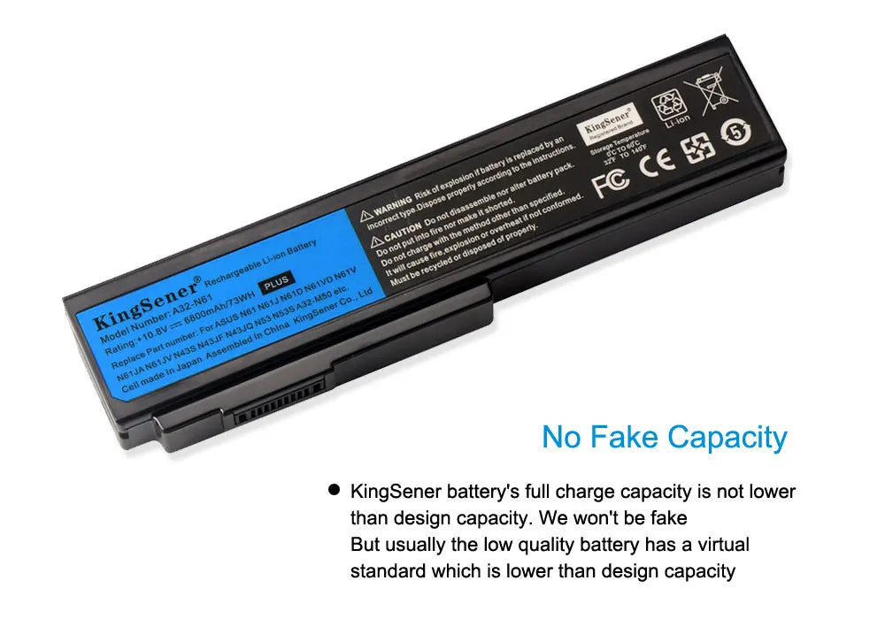 KingSener A32-N61 Laptop Battery for ASUS N61 N61J N61D N61V N61VG N61JA N61JV M50s N43S N43JF N43JQ N53 N53S N53SV A32-M50 [COM]