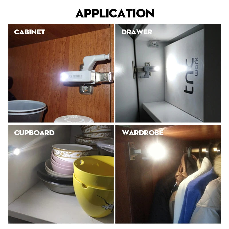 NAIERDI Universal Hinge Light LED Sensor Cabinet Light Cupboard Inner Hinges Lamp Home Kitchen Bedroom Wardrobe Night Light [HOM]