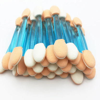 LTWEGO 50/5PCS Disposable Eyeshadow Brush Dual Sided Sponge Nylon Kit  Makeup Eye Shadow Brushes For Cosmetic Applicator Make up [CSM]