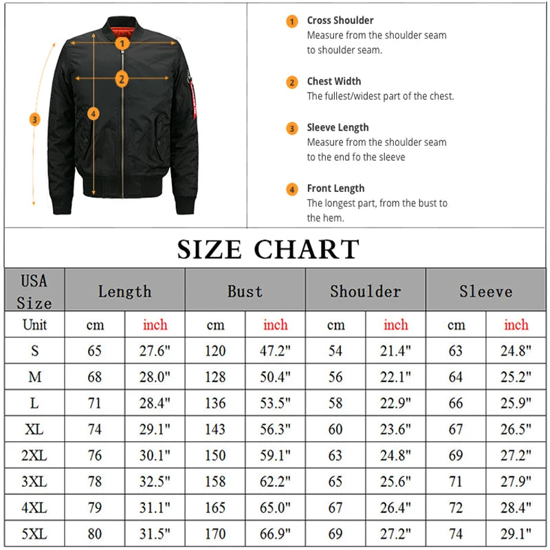 Security Uniform Jacket USA SIZE Men's Bomber Jackets Warm Zipper FLIGHT JACKET Winter thicken Men Coats Outwear Drop Ship [MEN]