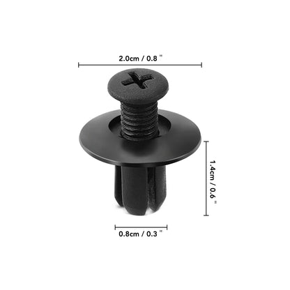 40/20/10pcs Black Universal Car Bumper Fender 8mm Hole Black Plastic Rivets Fasteners Auto Accessories [CAR]