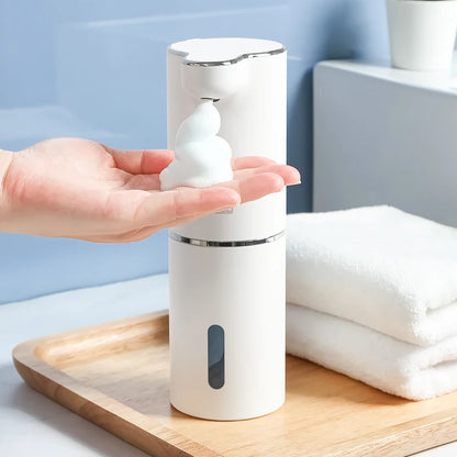 Automatic Foam Soap Dispensers Bathroom Smart Washing Hand Machine With USB Charging White High-Quality ABS Material [DSP]