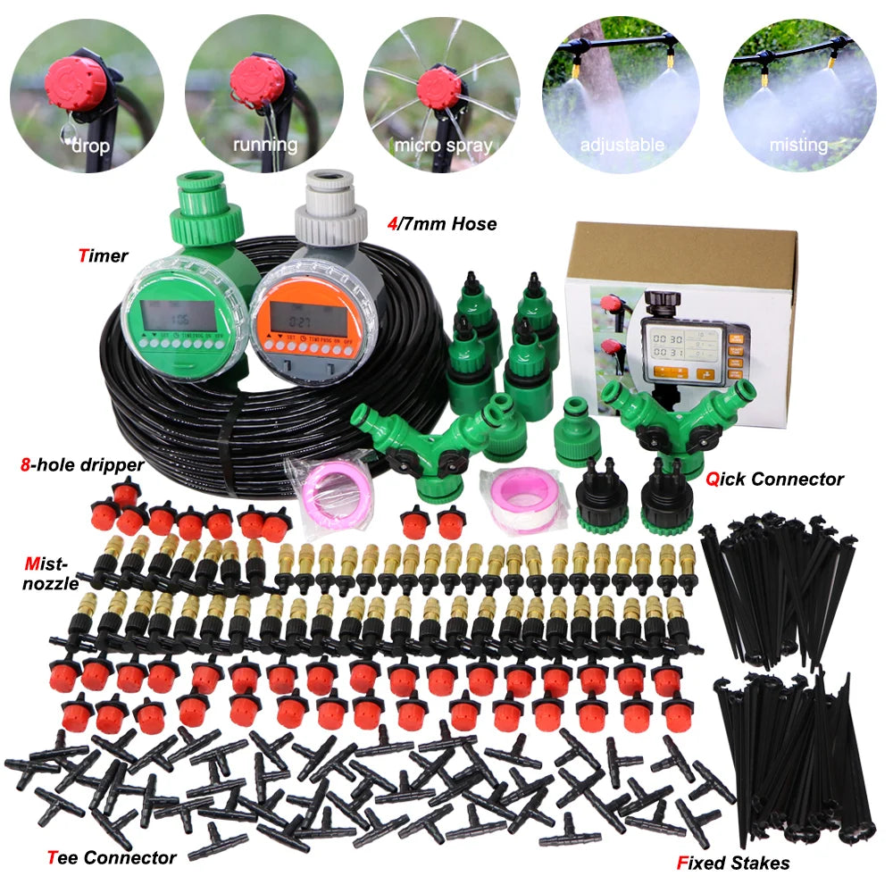 MUCIAKIE 5M-50M Automatic Garden Watering System Kits Self Garden Irrigation Watering Kits Micro Drip Mist Spray Cooling System [GAR]