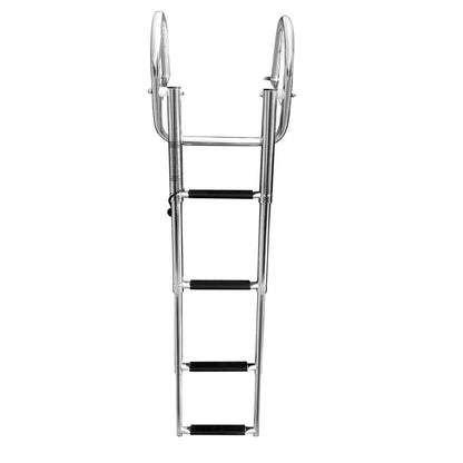 Boat Accessories 4 Step Stainless Steel Boat Boarding Telescoping Ladder Sliding folding swimming Launching ladder [MRN]