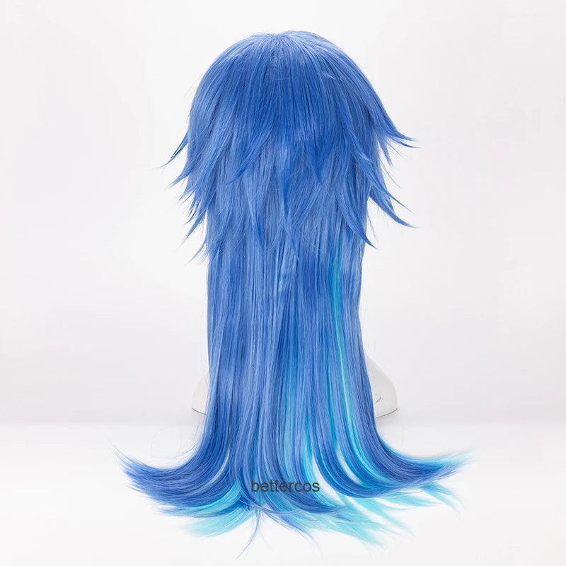 Dramatical Murder DMMD Seragaki Aoba Cosplay Wig Gradient Blue Heat Resistant Synthetic Hair Wig + Wig Cap [COS]