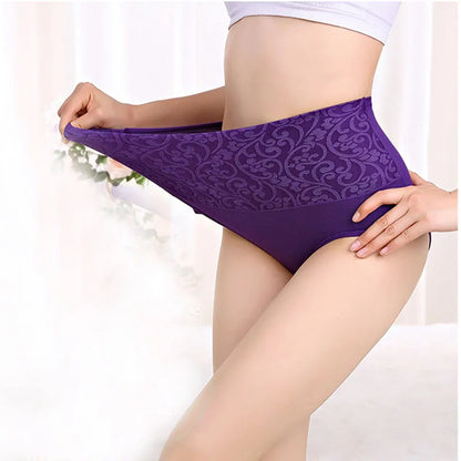 3Pcs Cotton Panties for Women Plus Size Underwear High Waist Abdominal Briefs Female Girl Postpartum Recovery Panties Women's [UND]